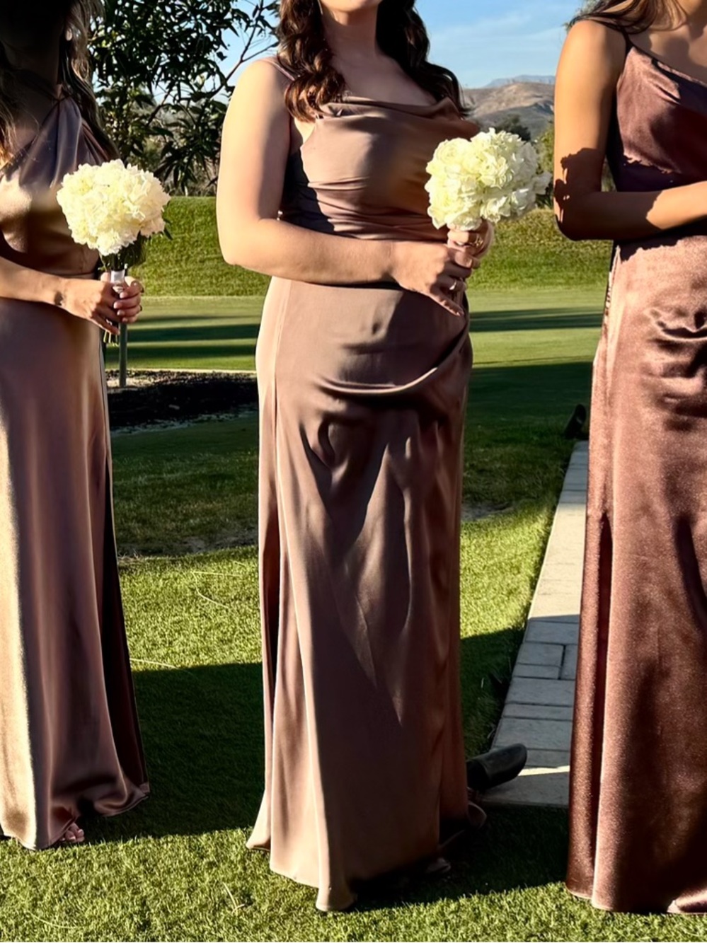 Birdy Grey Lydia Matte Satin Dress in Mocha - Picture 7 of 14